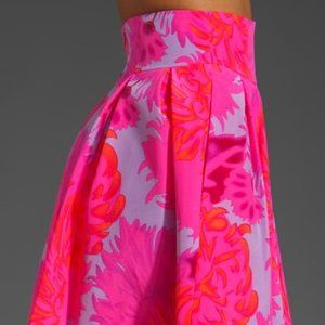 Nanette Lepore Neon Pink Floral Skirt